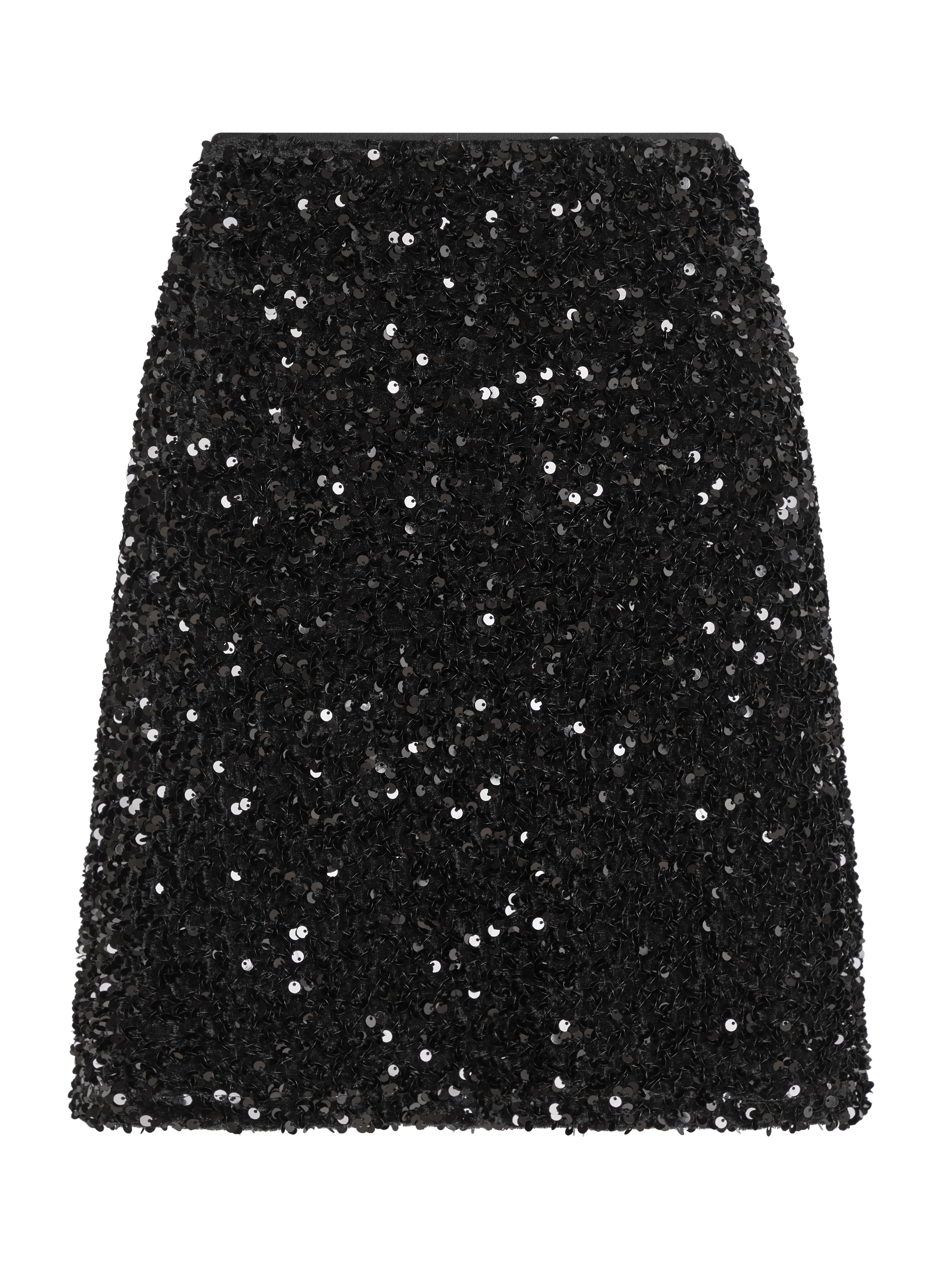 Miva Velvet Sequins nederdel - sort